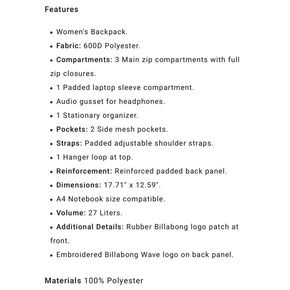 Billabong BACKPACK + PENCIL CASE in Sweet Blue 🩵 - Picture 10 of 16